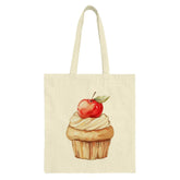 Apple Cupcake Tote Bag, Dessert Lover Gift, Whimsical Food Art Bag, Grocery Shopping Bag, Everyday Tote, Cute Gift Idea - Tawshia
